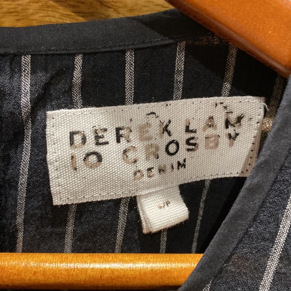 Derek Lam 10 Crosby Black Pinstriped Top - Size S - Picture 3 of 9